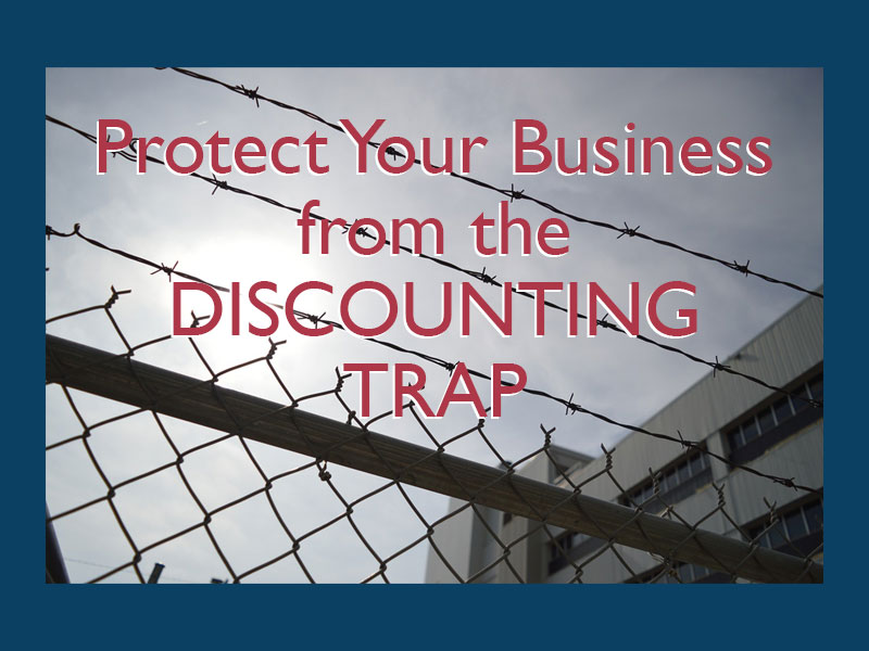 Barbed wire fencing to illustrate protecting a business from discounting traps