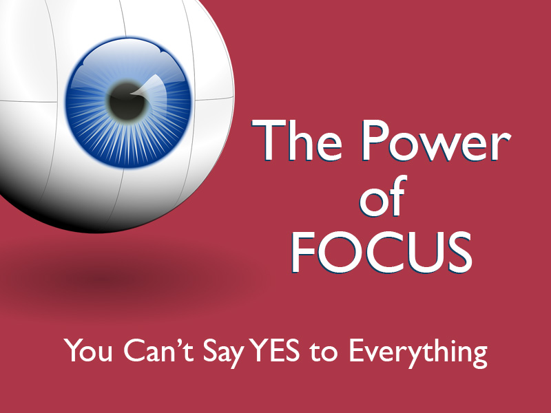 An eyeball looking at the title to illustrate the power of focus in sales